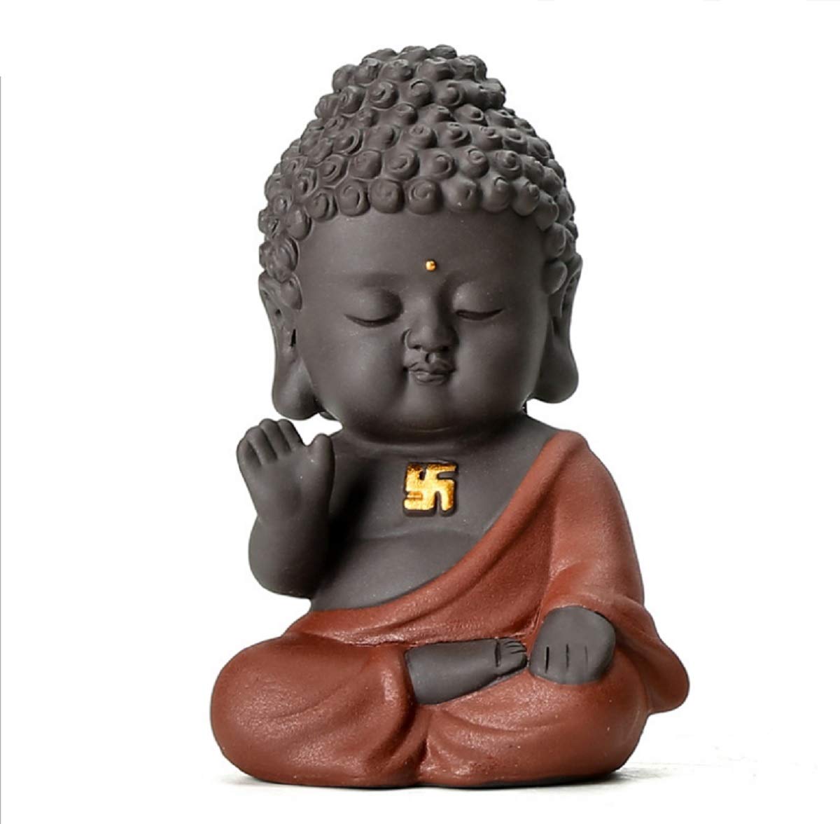 DMtseBuddha Zen Meditation Sitting Ceramic Figurines for Home Decor Accents, Living Room Bedroom Office Decoration Bookshelf TV Stand Decoration Tea Ceremony Sculptures Collection