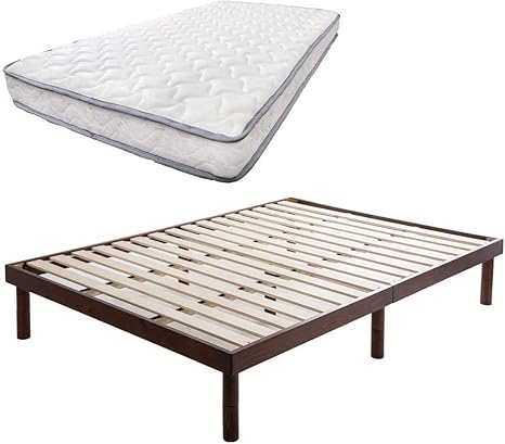 タンスのゲン ベッド ダブル マットレス付き ボンネルコイル 厚み17cm すのこベッド 3段階高さ調節 最大高さ約33 5cm 耐荷重約0kg 天然木 ベッドフレーム ダブルベッド ベッド ブラウン マットレス ホワイト Br ベッドフレーム オンライン通販
