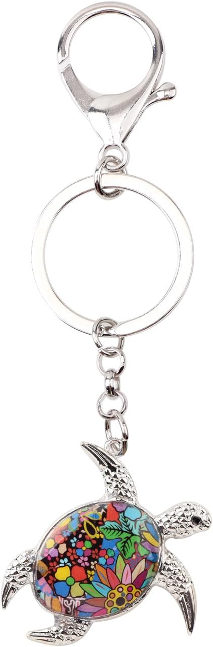 BONSNY Enamel Metal Turtle Key chains For Women Girls Gifts Car Purse bag Tortoise Pendant Charms - Image 4