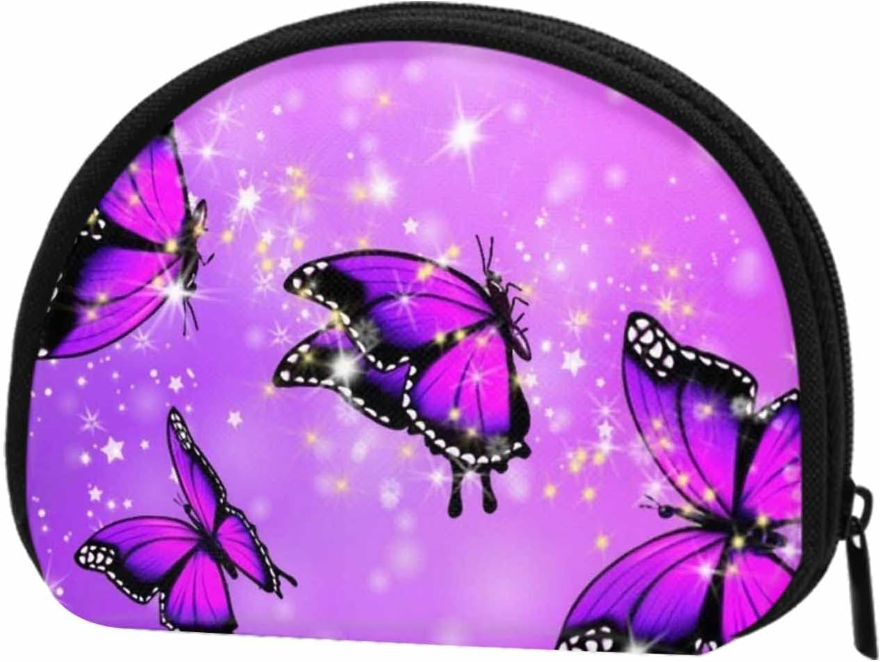 IBILIU Small Coin Purse Crytal Butterfly Purple Mini Wallet