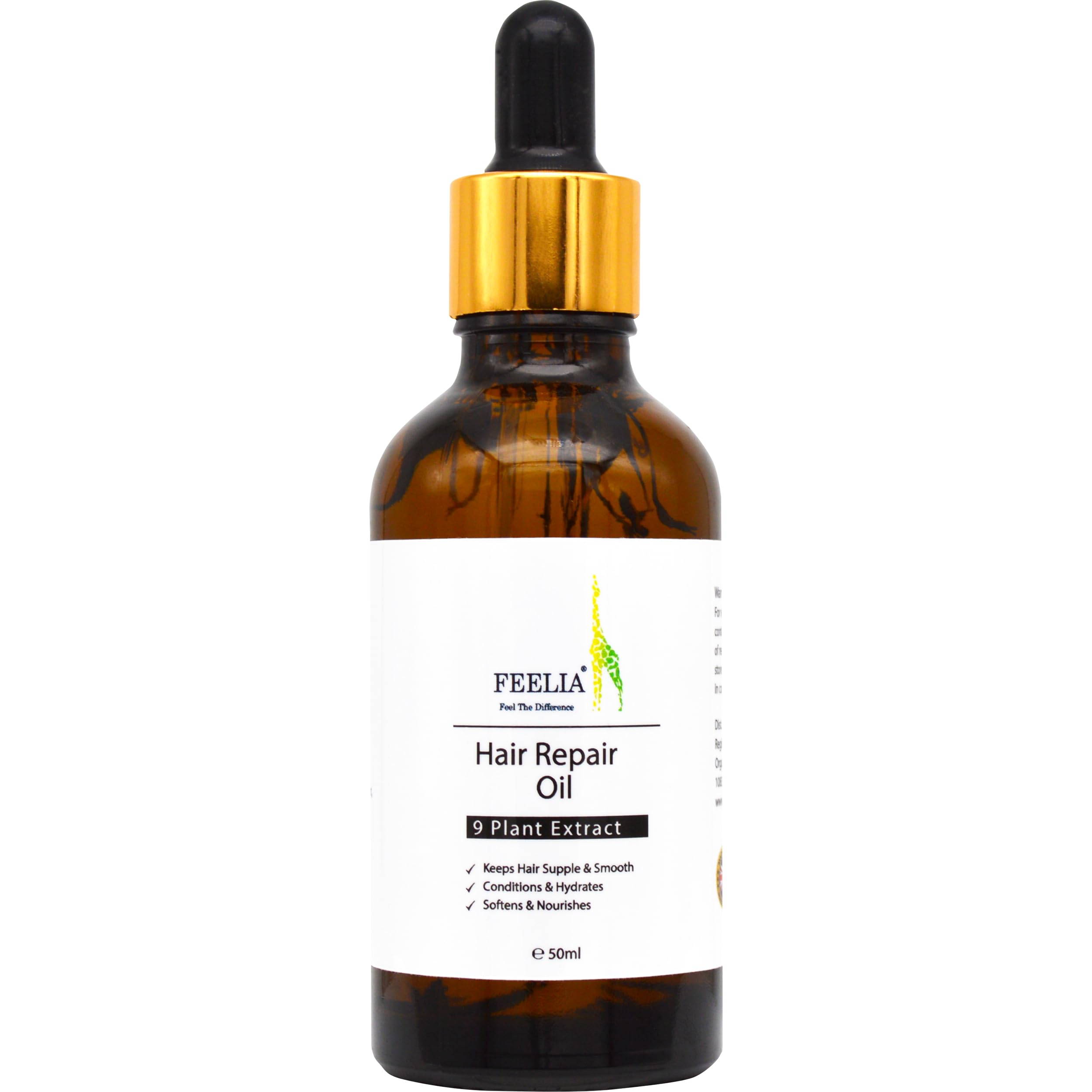 Feelia, Hair Repair Oil, With Argan, Avocado, Jojoba for Dry Damage Hair Keeps Hair Supple & Smooth, Conditions & Hydrates - Image 2