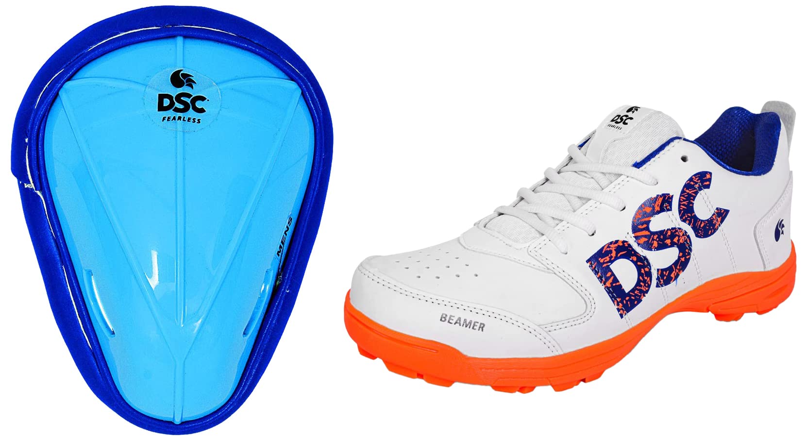 DSC 1500428 Attitude Cricket Abdominal Guard Mens (Color May Vary)&DSC Beamer Cricket Shoes Size 8 UK (Fluro Orange-White)-image-35