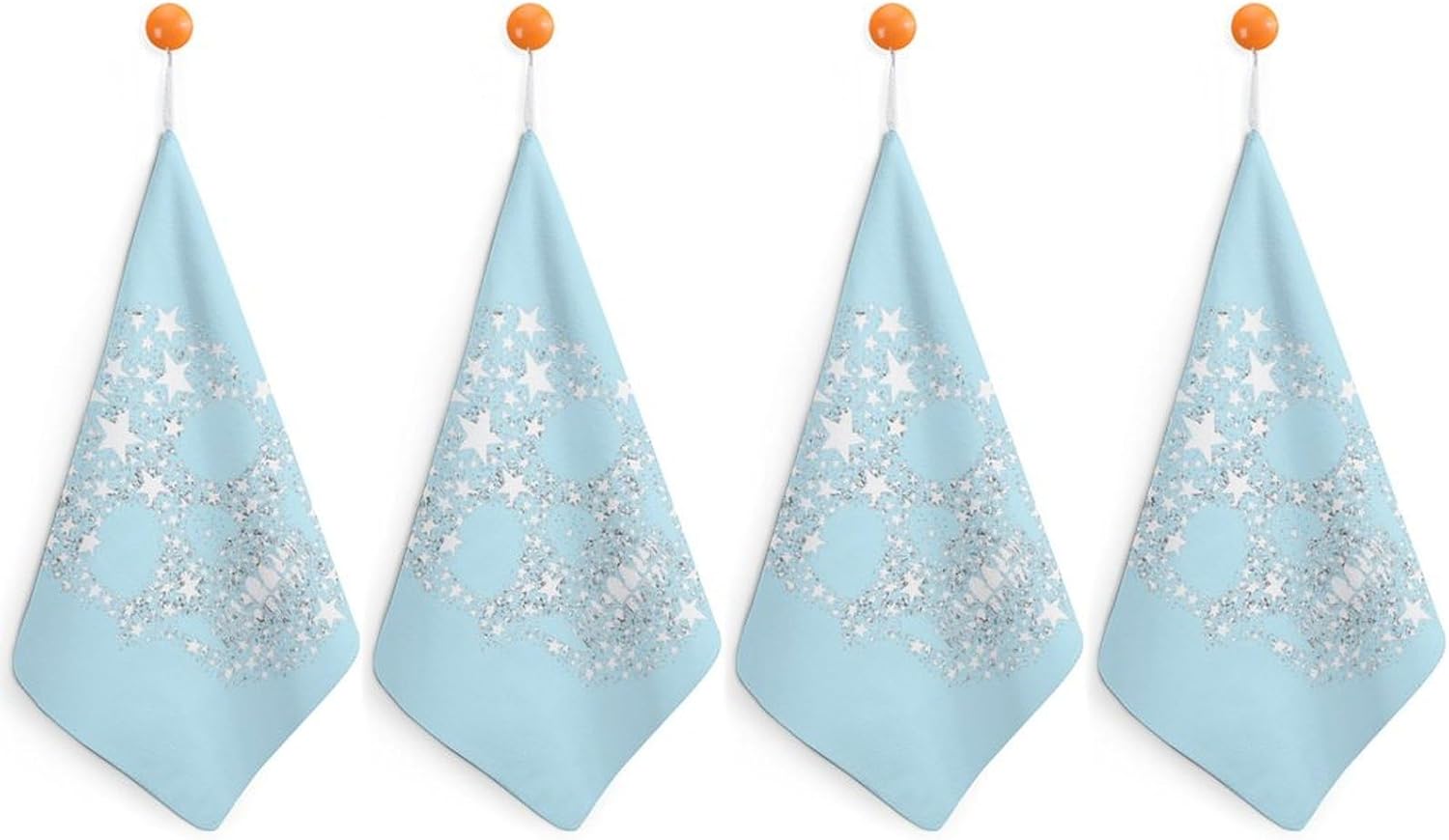 Star Skull Towel Hand Towels Decorative Towel for Bathroom Kitchen Shower Gym 4PCS