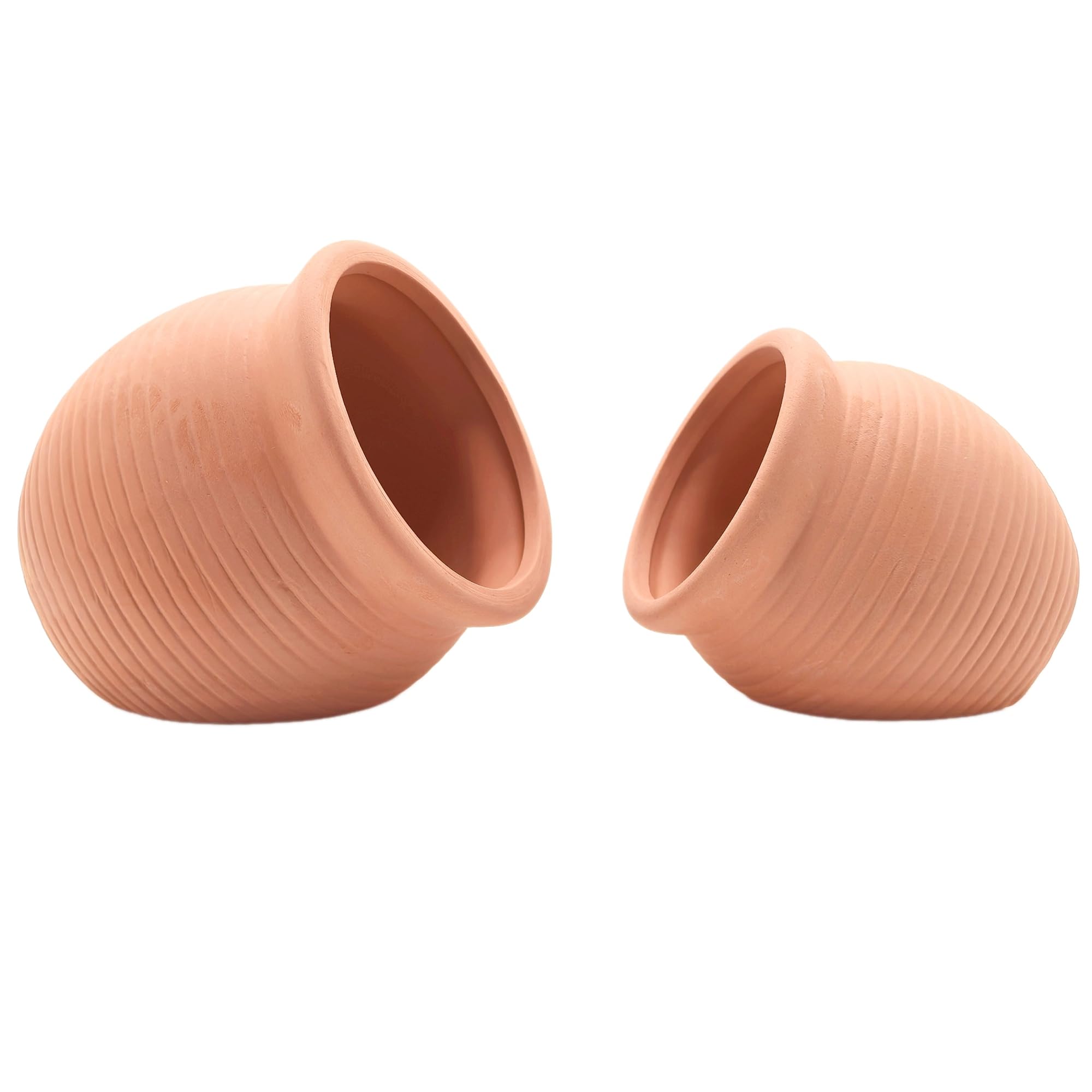 M2cbridge Pottery Ceramic Jar Natural Clay Vase Cichlid Small Fish Shrimp to Play Hide Breed Habitat (Red Pots,2pcs)