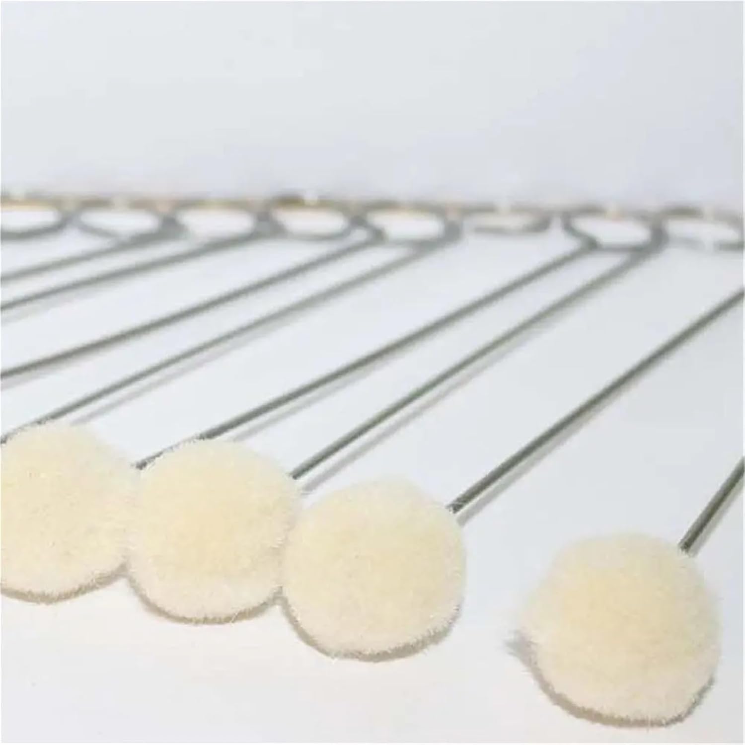 Wool Daubers 120pcs Leather Wool Balls Brush Dyeing Durable with Metal Handle for Leather Craft