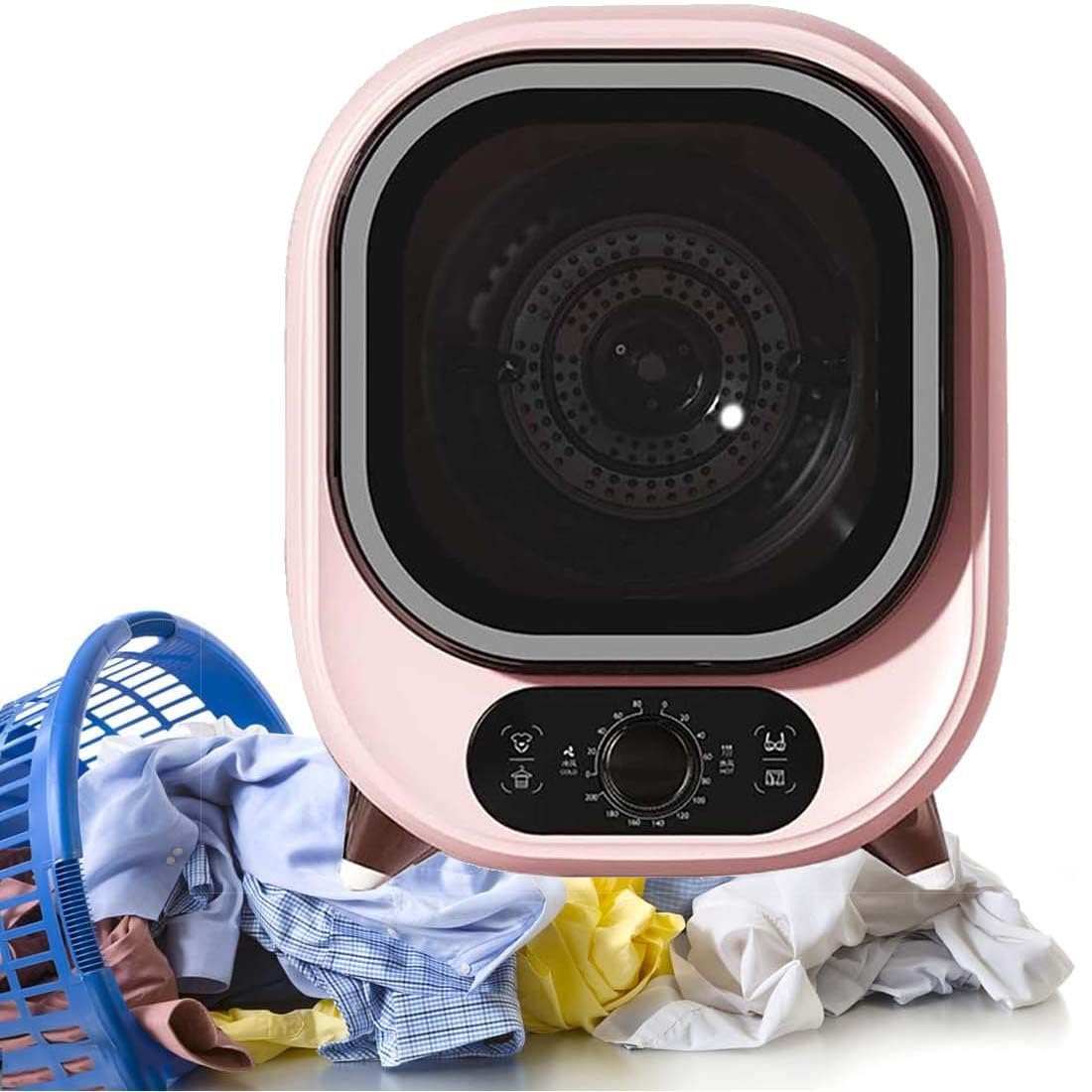 Secadora Independiente Con Ventilación, Portátil Compacta, 2 Configuraciones De Temperatura, Protector Contra Arrugas, Secadora De Condensador Pequeña Para El Hogar, Dormitorio,Pink