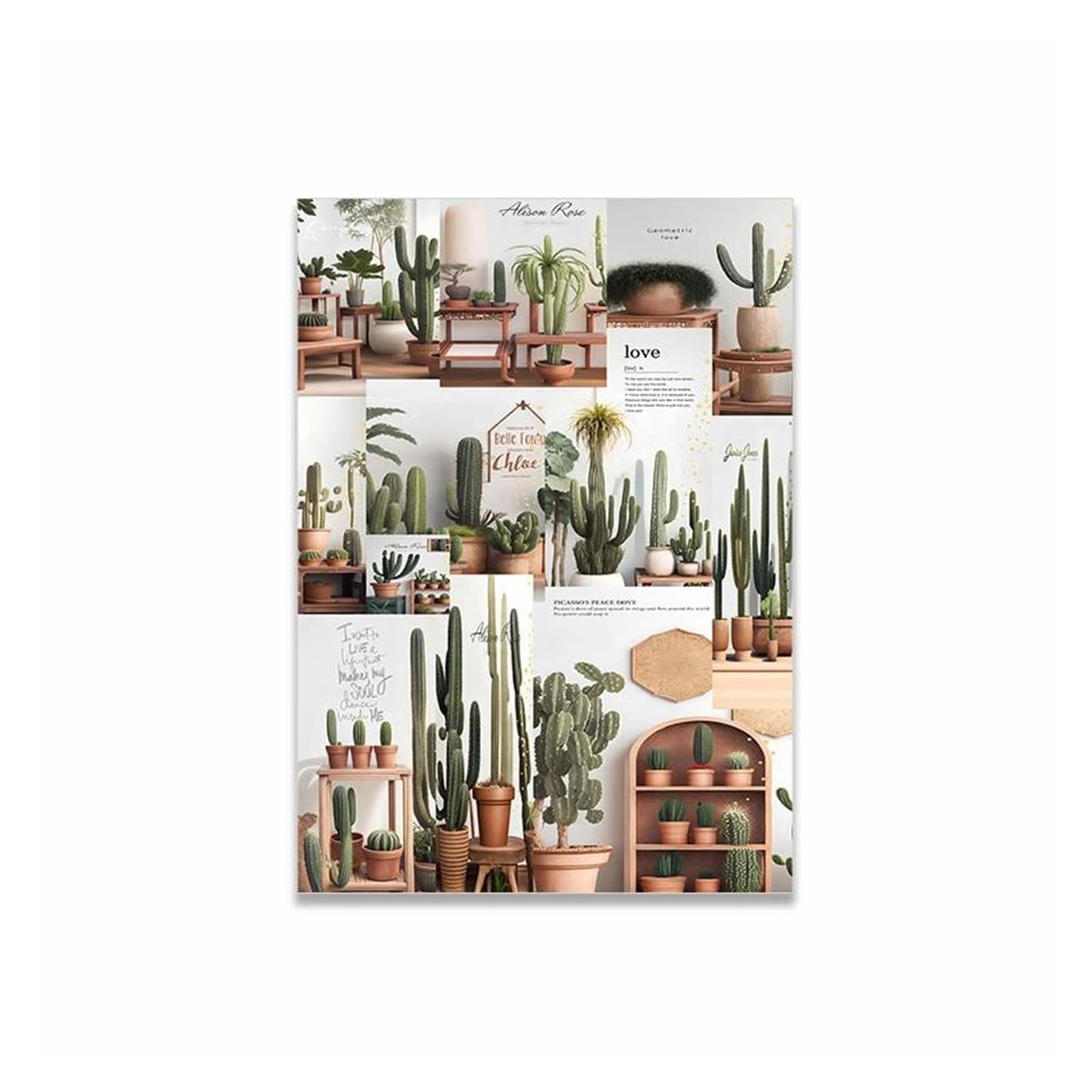 Cactus peinture impression sur toile pour créer un salon zen et nature