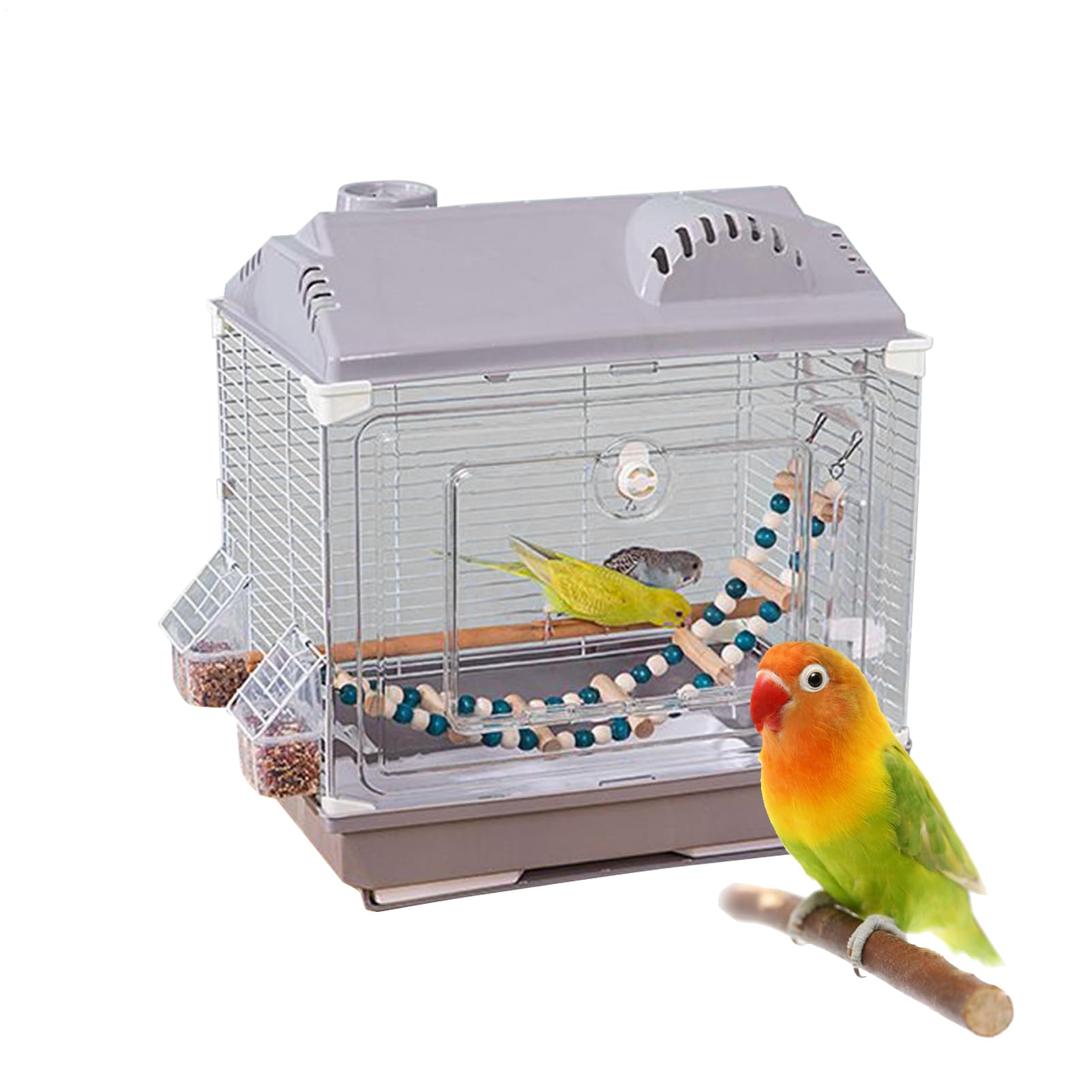 Jaula para Pájaros Transportín Portátil y Transpirable | Portador Pequeño Periquitos y Aves para Cacatúas, Agapornis, Conuros, Interior y Exterior, Hogar y