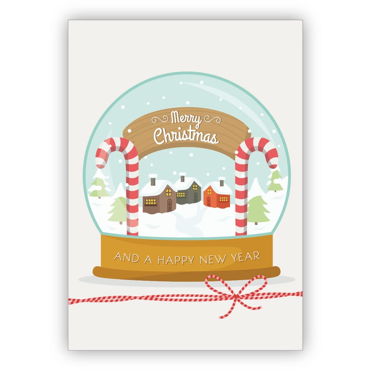 Kartenkaufrausch 16 Stück: Niedliche Weihnachtsgrüße mit Schneekugel: Merry Christmas and a happy new year • Weihnachtsgrußkarten inkl Umschläge zu Neujahr, Silvester für Familie, Freunde, Firma