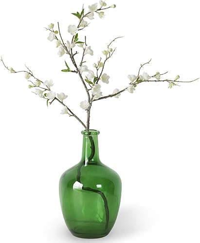 Bfttlity Jarrón de vidrio transparente alto para ramas, jarrones de vidrio para centros de mesa en decoración del hogar (S-verde)