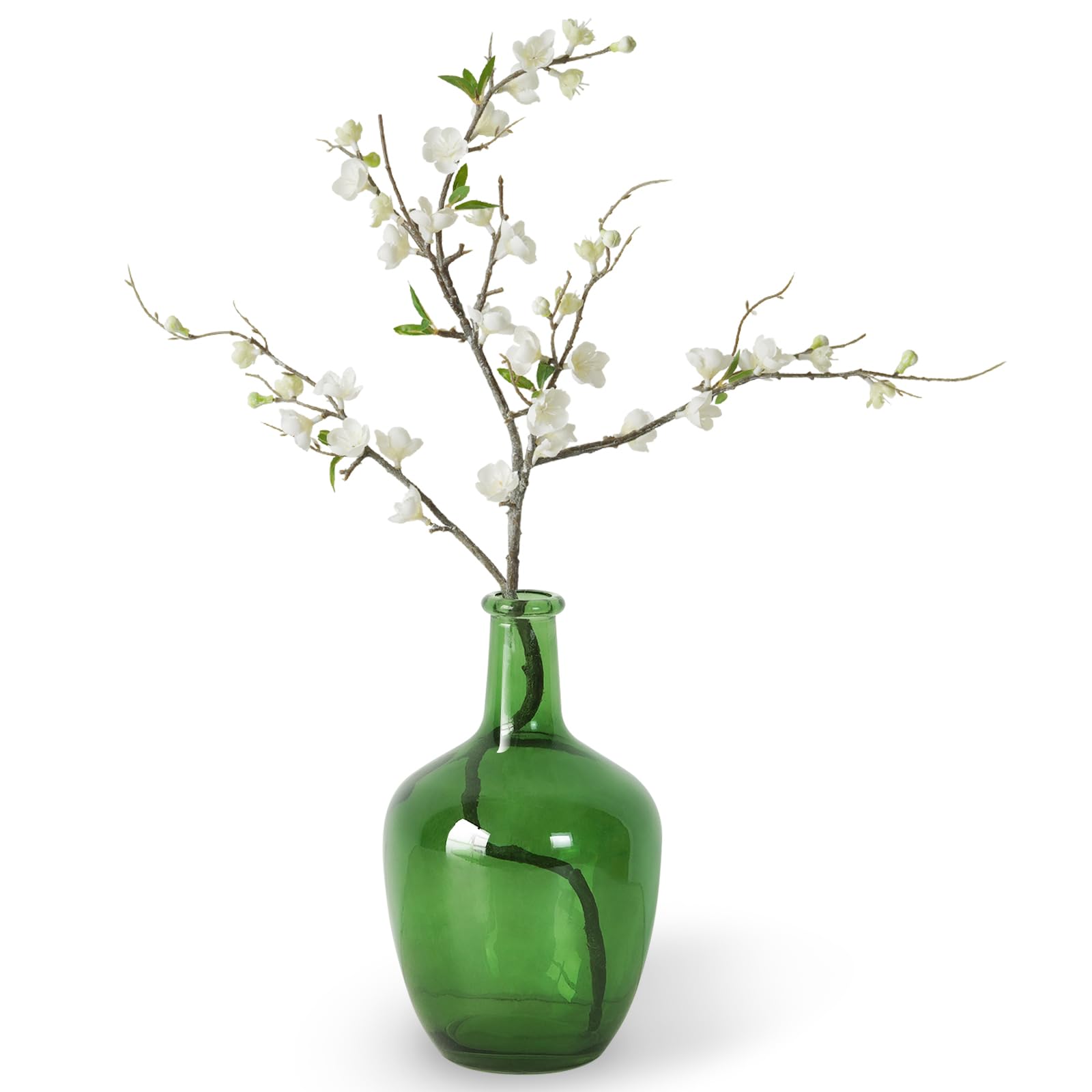 Bfttlity Clear Glass Vase Tall Farmhouse Vase for Branches Glass Vases for Centerpieces in Home Decoration (S-Green)