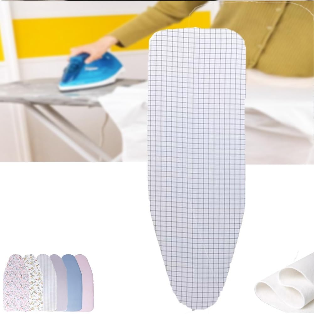 2 strati e imbottitura, 12x32 pollici, adatto a tutte le dimensioni standard, copriasse da stiro regolabile con elastico, stampa(Blue)