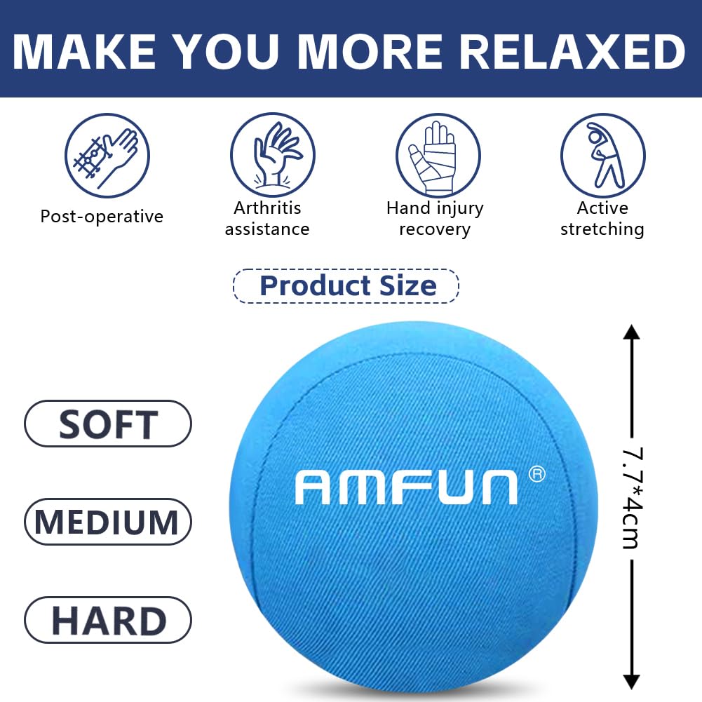 AMFUN Pallina Antistress Mano, Terapia Palline Palla per Riabilitazione, Terapeutiche Spremere Palle Dito Grip Uovo Gelper Riabilitazione Fisioterapia Esercizi