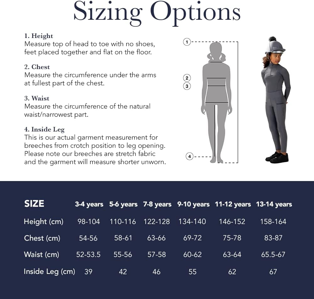 LeMieux Young Rider Pull On Breeches - Supportive Waistband - Full Seat Silicone Grip - Children's Horse Riding Pants