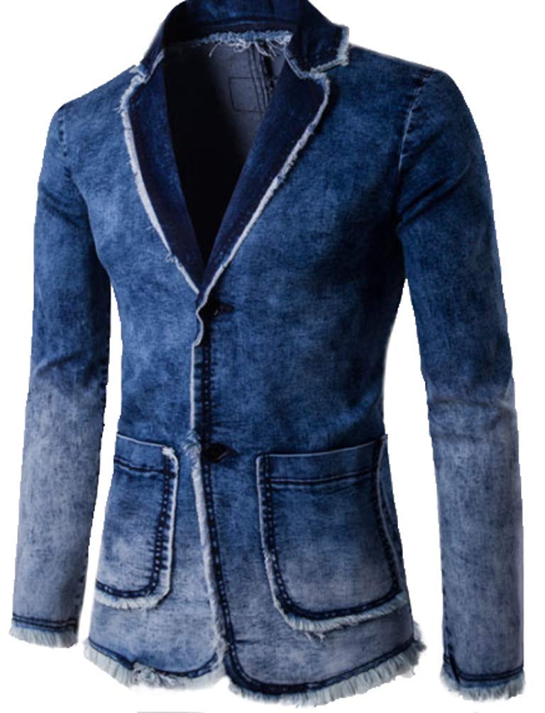 Mens Coat Jeans Blazer Jackets Fashion Ripped Patchwork Jeans Coat