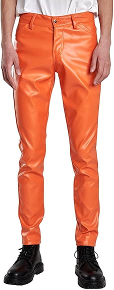 chapal レザーパンツオレンジ