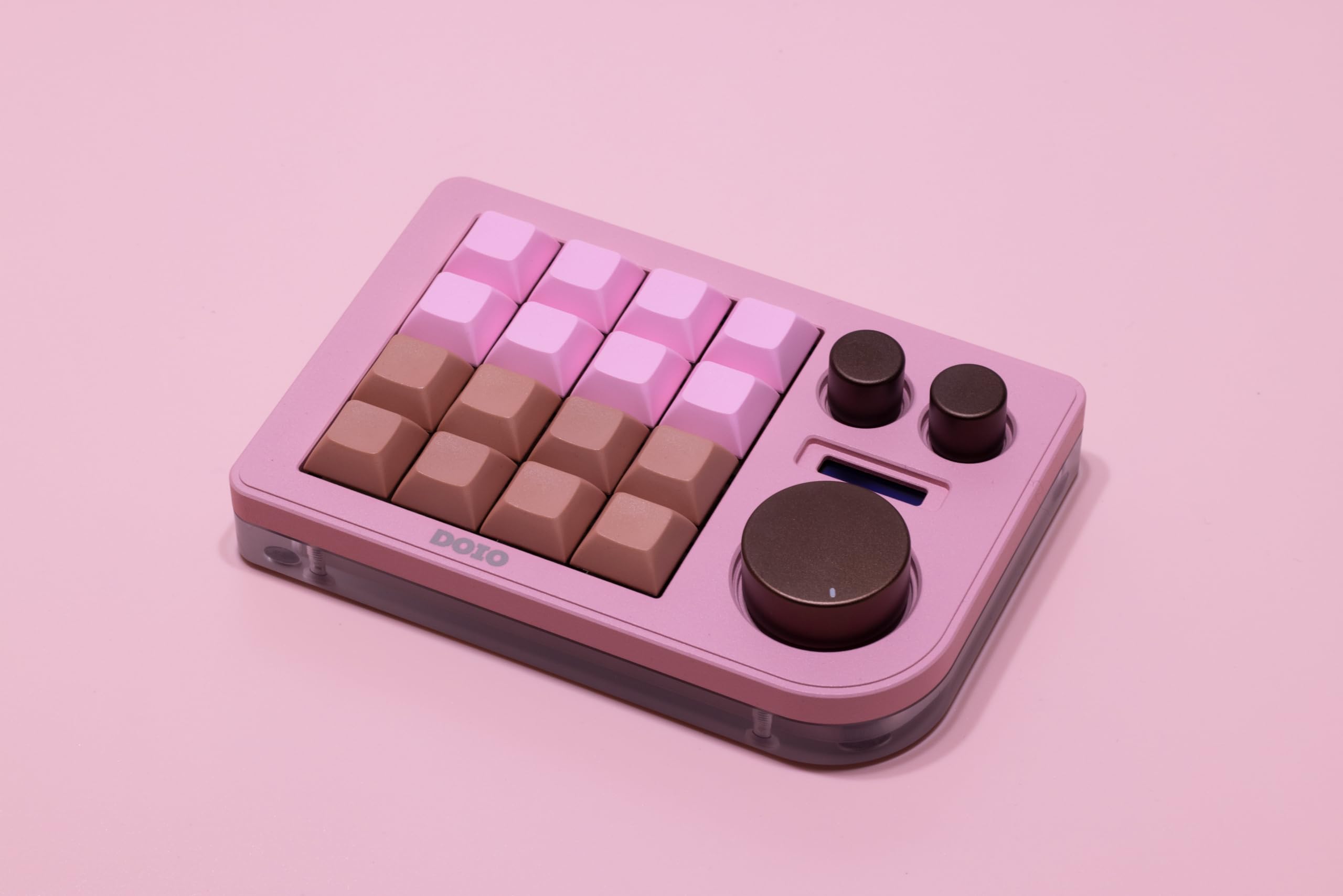 DOIO KB16 Mini clavier macro en aluminium Megalodon Triple Knob compatible VIA Rose