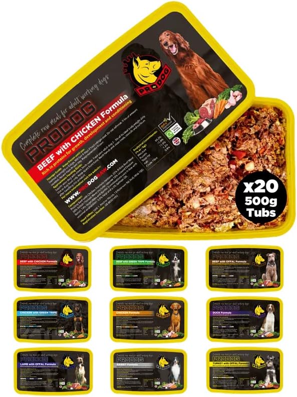 ProDogRaw Dog Food | Raw Food Sample Packs For Adult Dogs | Gourmet, Human-Grade Crude Dog Food | Made From British Meat & Ingredients | Mixed Pack 10kg