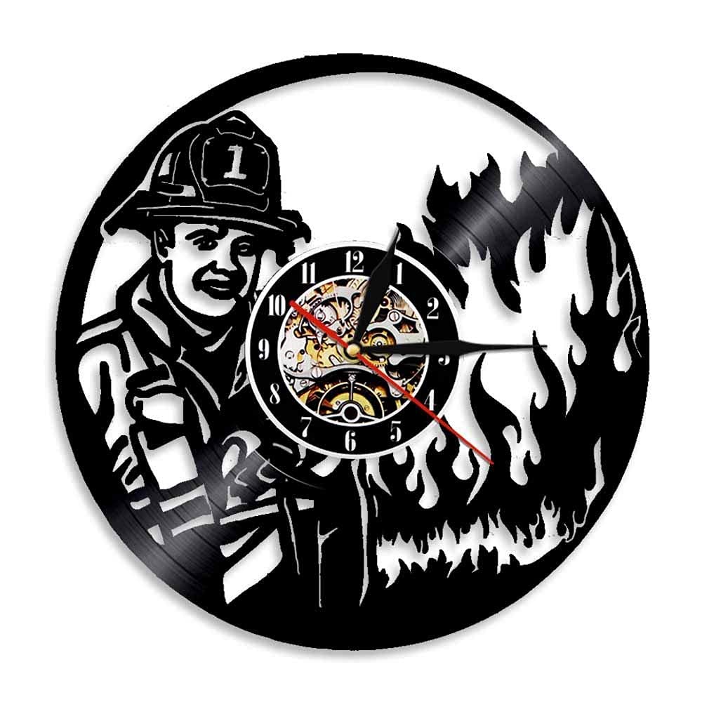 Horloges murales pompiers personnalisees en vinyle : le cadeau ideal en 12 pouces