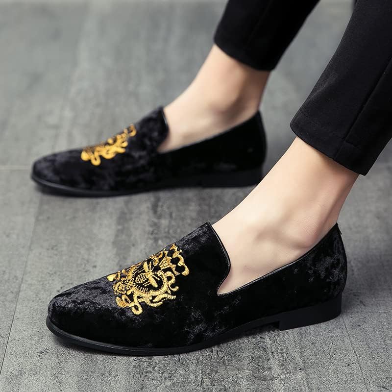 Men's Luxury Velvet Penny Loafers Shoes Embroidery Suede Dress Loafers Daily Boats Shoes for Party Wedding Prom Size 38-47 - Image 4