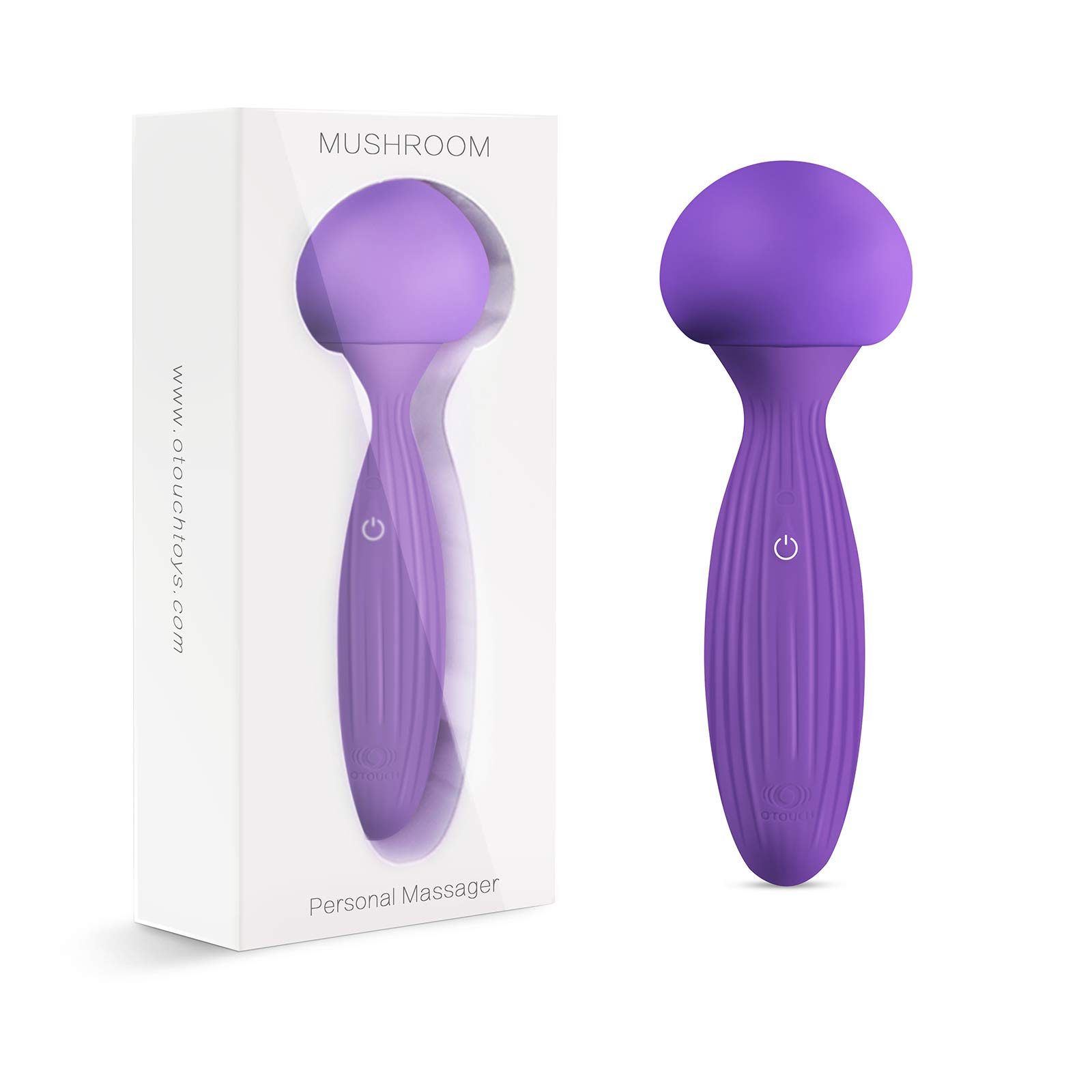 Personal Mini Mushroom Wand Massager, Handheld Massager Stick with 7 Vibration Modes, Rechargeable, Waterproof, Massage Wand for Back, Neck and Tension Relief -Purple