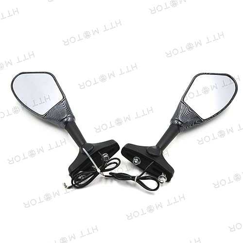 Miniatura 7 de SMT-Gloss - Espejos laterales de señal de giro LED integrados color negro compatible con Suzuki GSXR 600750 GSXR 1000 1100 Hayabusa GSF 600S 1200