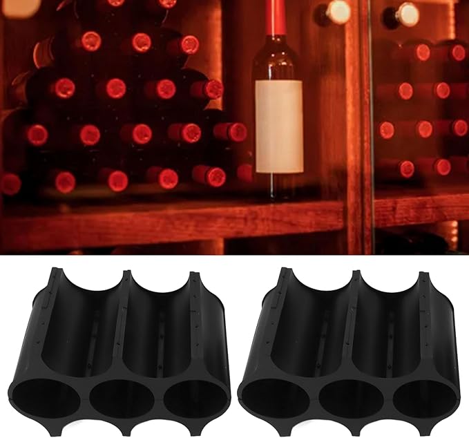 Zerodis 4 PCS Organizador de Botellas de Vino, ABS, Montaje en Pared miniatura 3