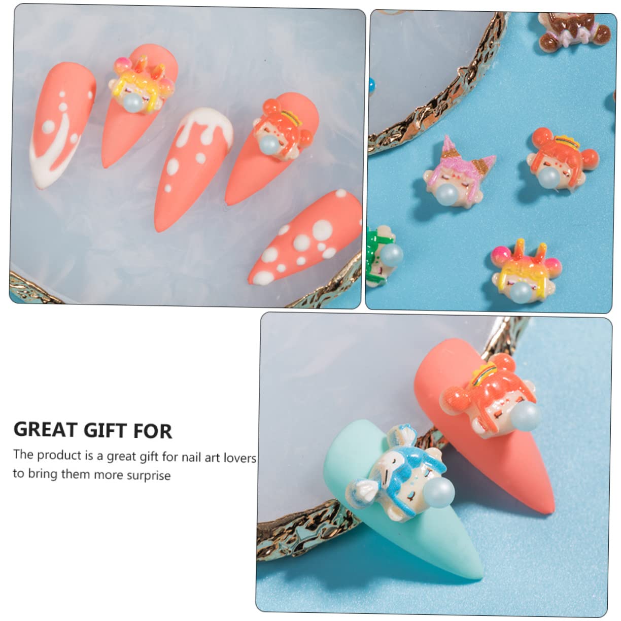 PartyKindom Adorable Nail Charms for DIY Nail Art Random Cartoon Girl Design for Parties Graduations and Special Occasions for Creative Manicure