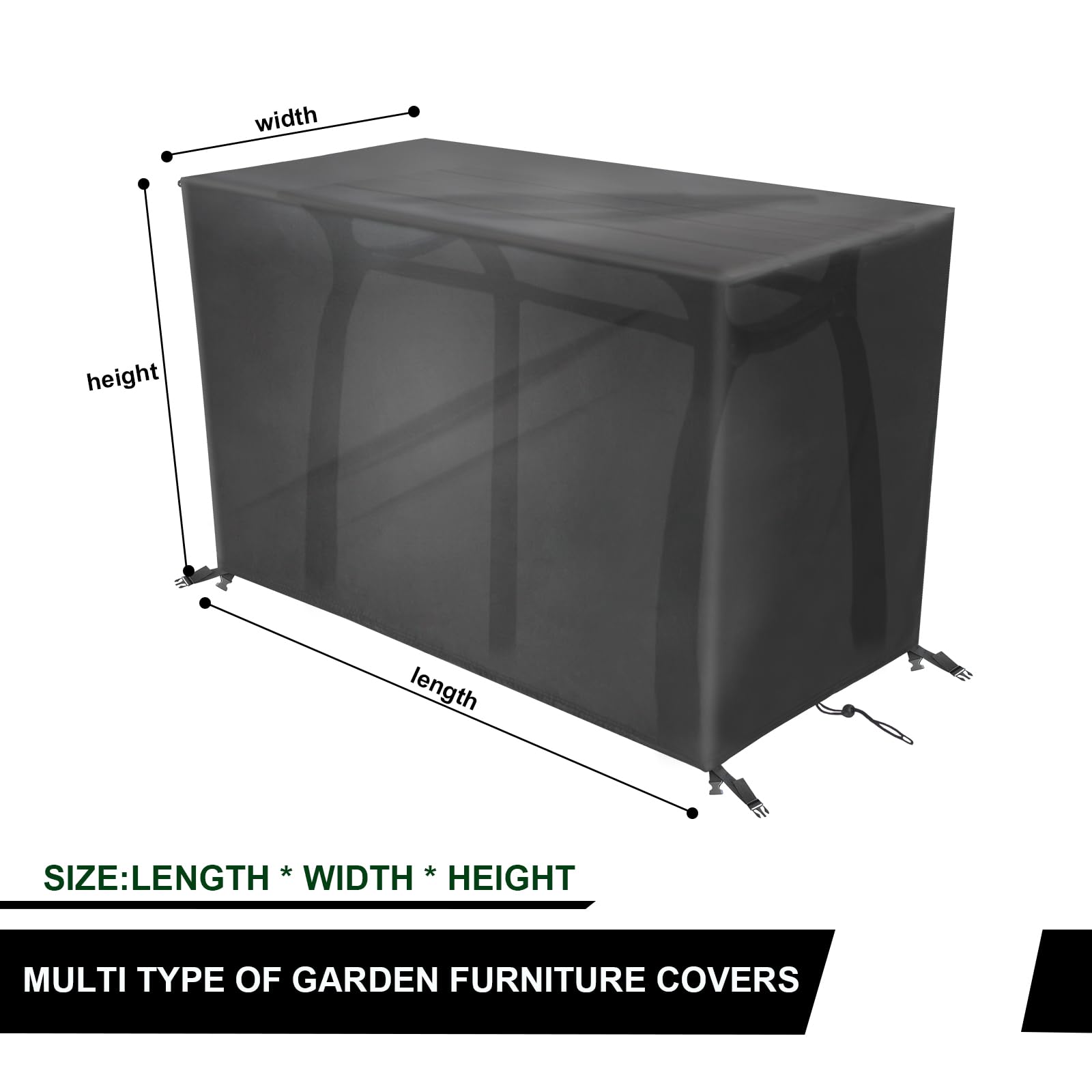 Coperture per Mobili da Giardino 90x60x80cm,420D Oxford Copertura Tavolo Sedie Esterno Impermeabile,Telo Copri Protezione Set Giardino Quadrato,Copertura da Tavolo da Giardino,Nero
