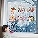 Sinceroduct Christmas stickers Christmas Wall Stickers Window Decorations Clearance – Holiday Window Sticker Clings - 16 Pack including Christmas Tree,Santa Claus, Snowman,etc,.plus Some Snowflakes,Fe