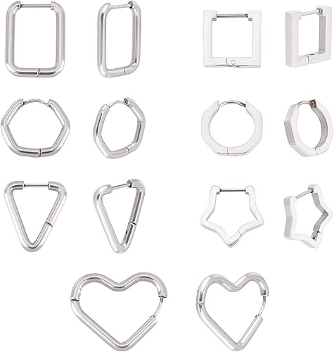 DICOSMETIC Stainless Steel Hoop Earrings Hinged Earrings for Women Earring Making Crafts