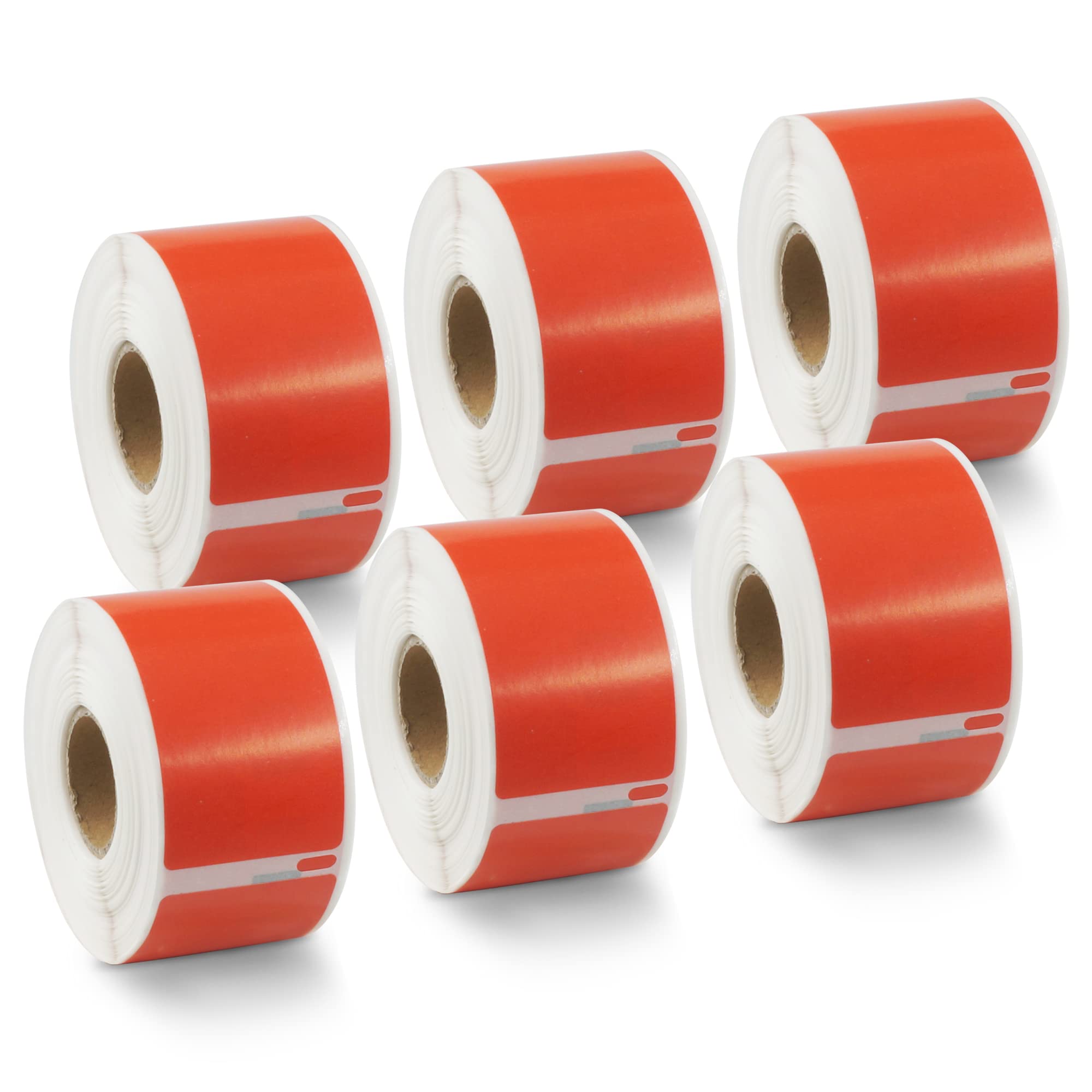 BETCKEY, 6 Rolls Red Large Address Labels Compatible with DYMO 99012(S0722400), 36mm x 89mm