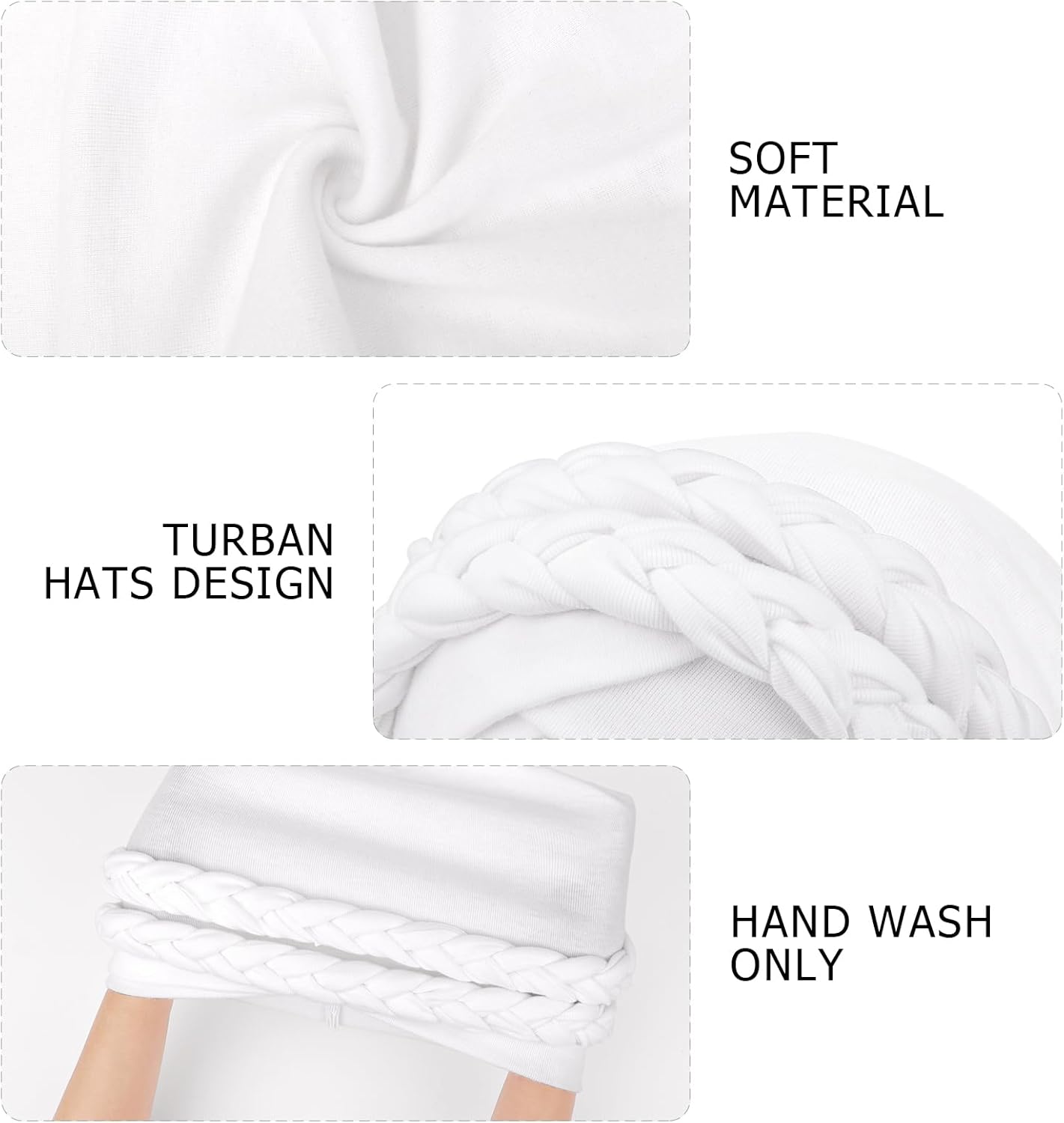 DRESHOW Turban Pre-Tied Twisted Braid Hair Cover Wrap Hat African Beanie Headwraps for Black Women Chemo Cancer Cap - Image 7