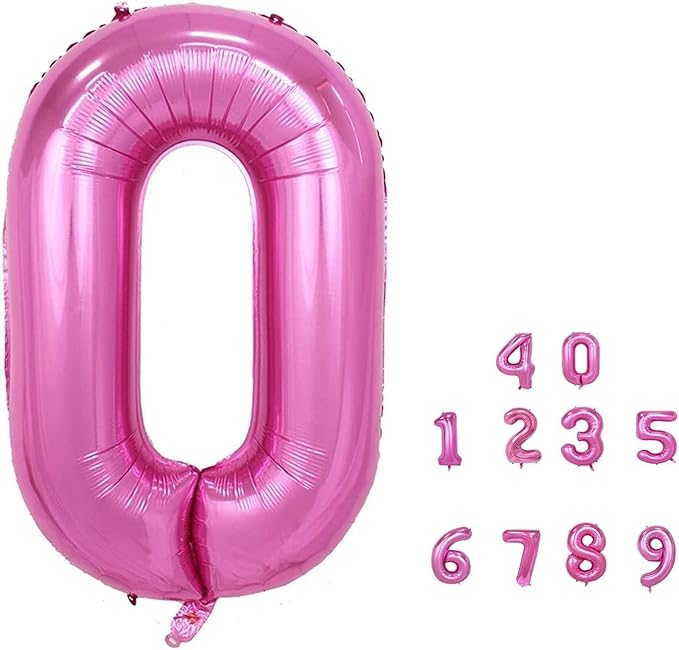 Flyloons 0 number Pink Foil Balloon 16 inch Size Birthday Decoration Items | 1st Year Balloons | Zero