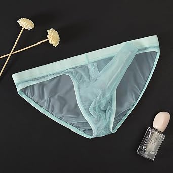 Men's Sheer Mesh Bikini Elephant Nose Briefs Underwear Breathable Ultra Thin Briefs