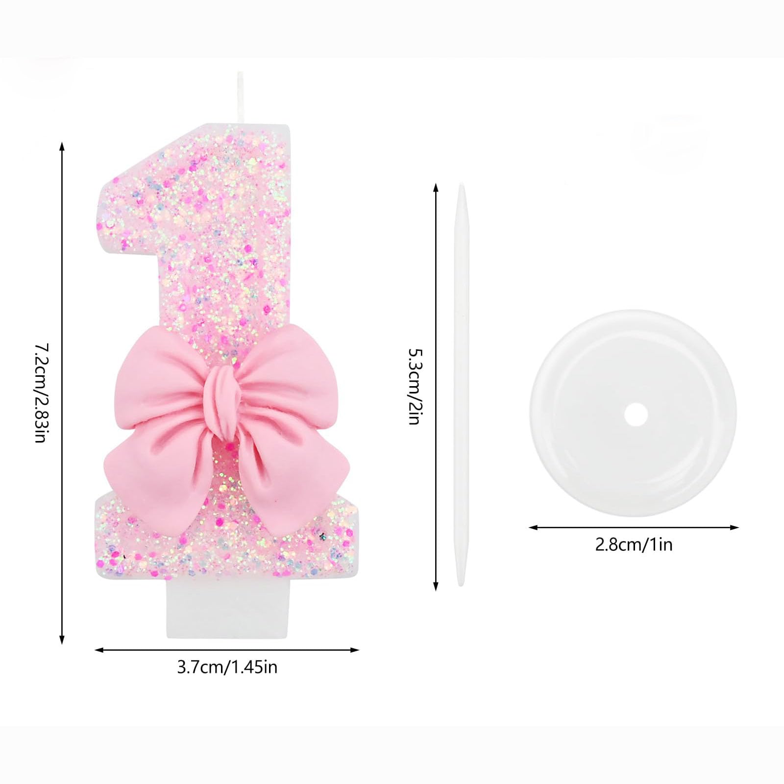 Bougie Numérique à Paillettes Papillon Rose, Décoration De