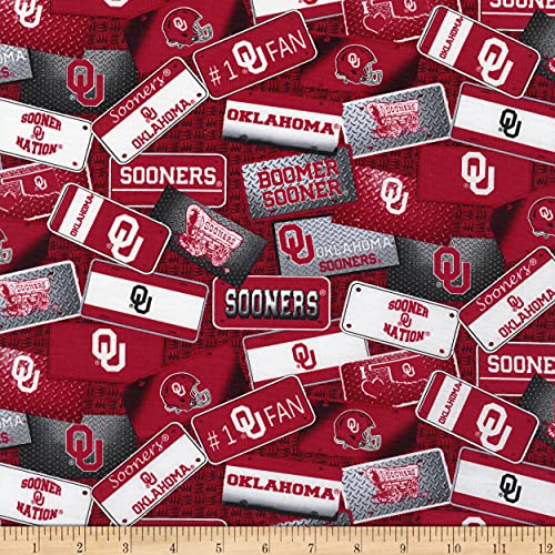 Sykel Enterprises NCAA Oklahoma Sooners License Plate Fabric, Multi Yard