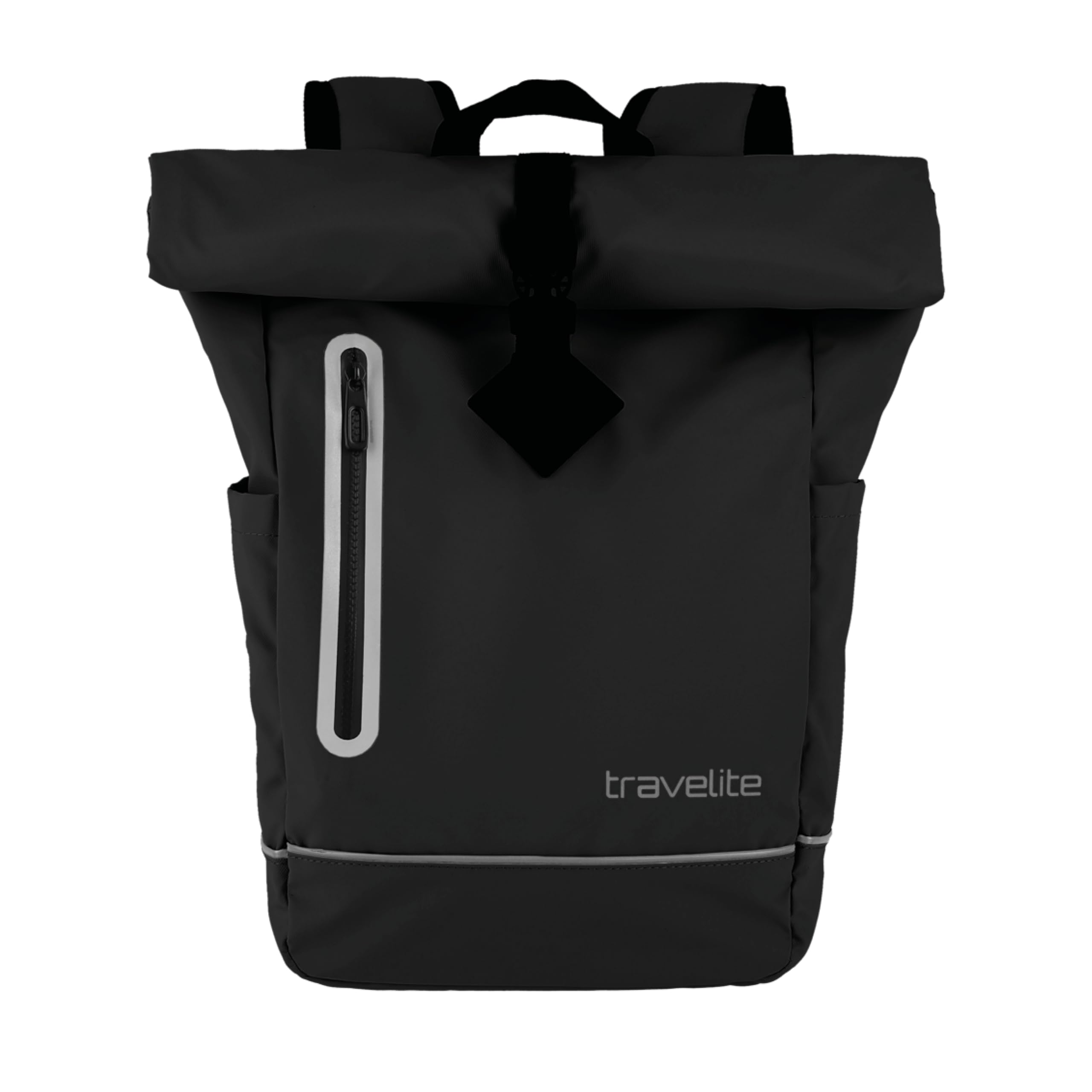 Travelite Rolltop Rucksack wasserfest, Fahrradrucksack, Freizeitrucksack mit Rolltop Verschluss & Reflektoren, BASICS, 48 cm, 19 Liter