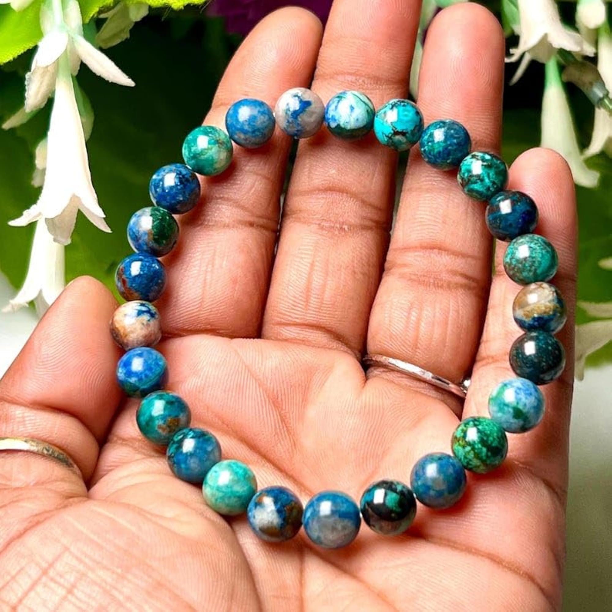 Unisex Natural Shattuckite Stretchable Bracelet