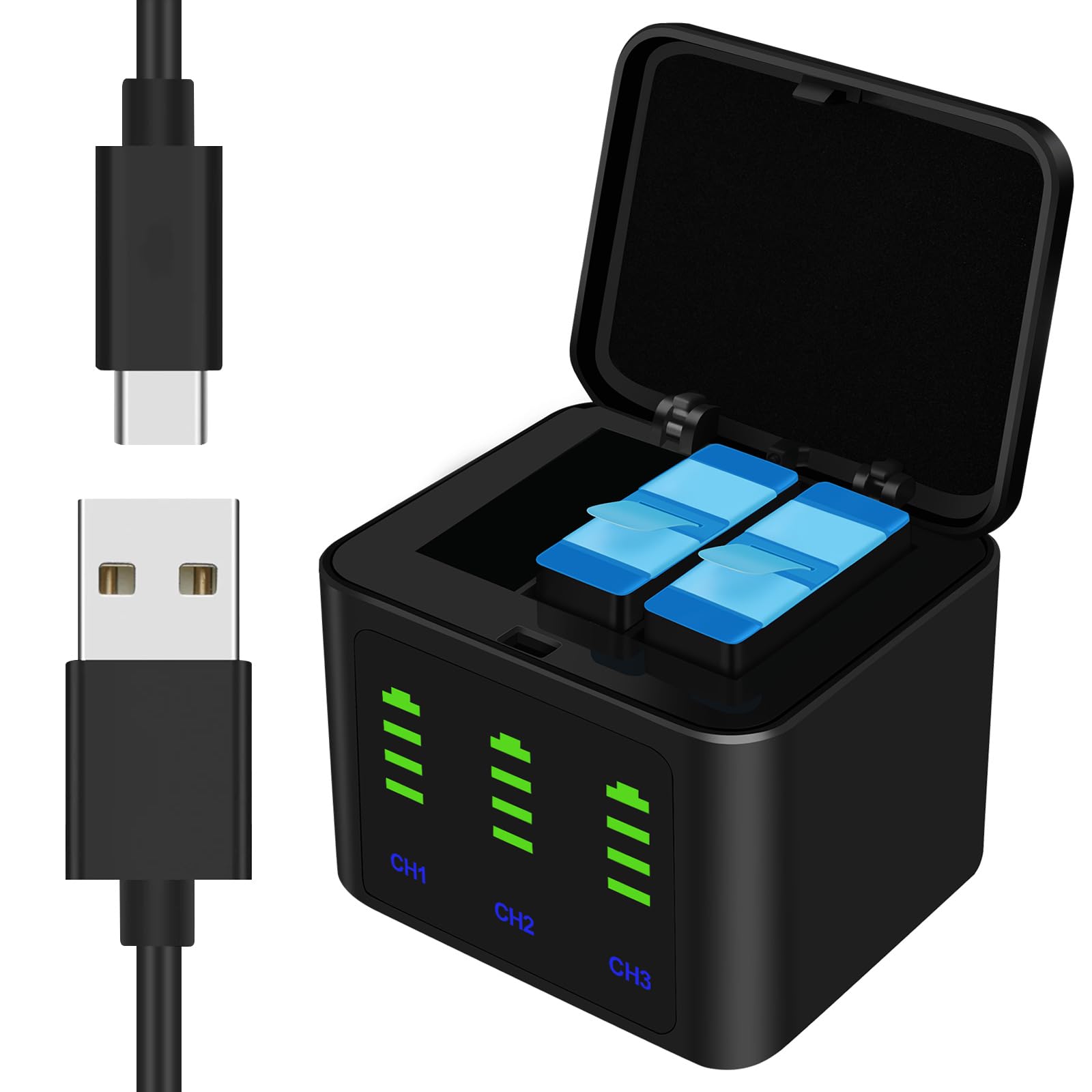 CITYORK (2 stuks) 2000 mAh reserveaccu voor .Go-Pro. Hero 12 Hero 11/10