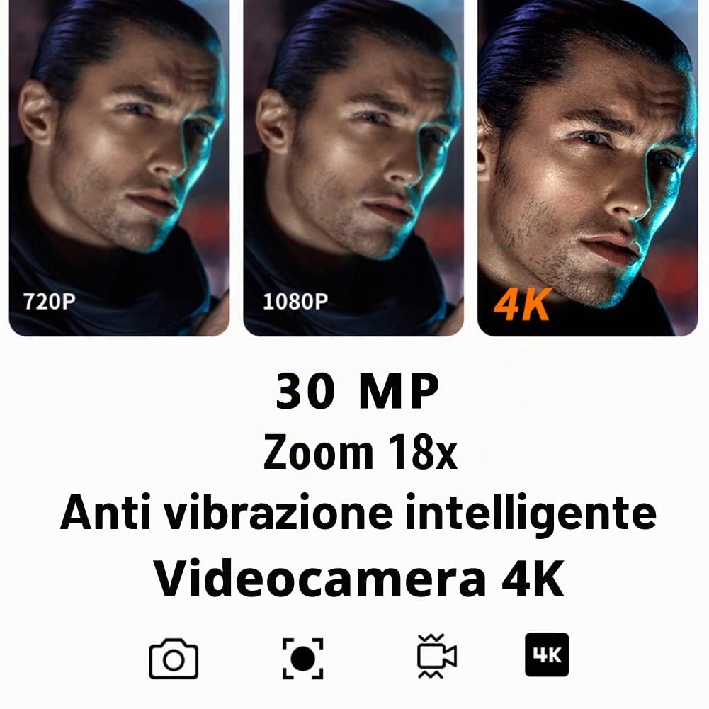 camera 4k camera 4k Videocamera digitale, videocamera 4K anti-vibrazioni Videocamere Videocamere Video digitale ad alta definizione Zoom 18X IPS da 3 pollici Touchscreen adatto pe