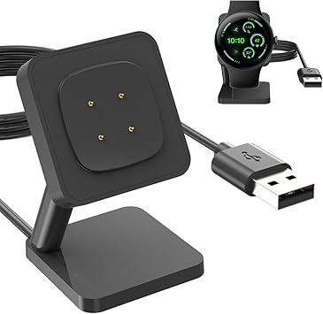 GYOKUYU For Google Pixel Watch 3/2 Charging Stand Charger for Fitbit Sence2/sence/Fitbit versa 4/3 Cable Magnetic Durable Dock Accessories Magnetic Pixel Watch 2 Charges Black