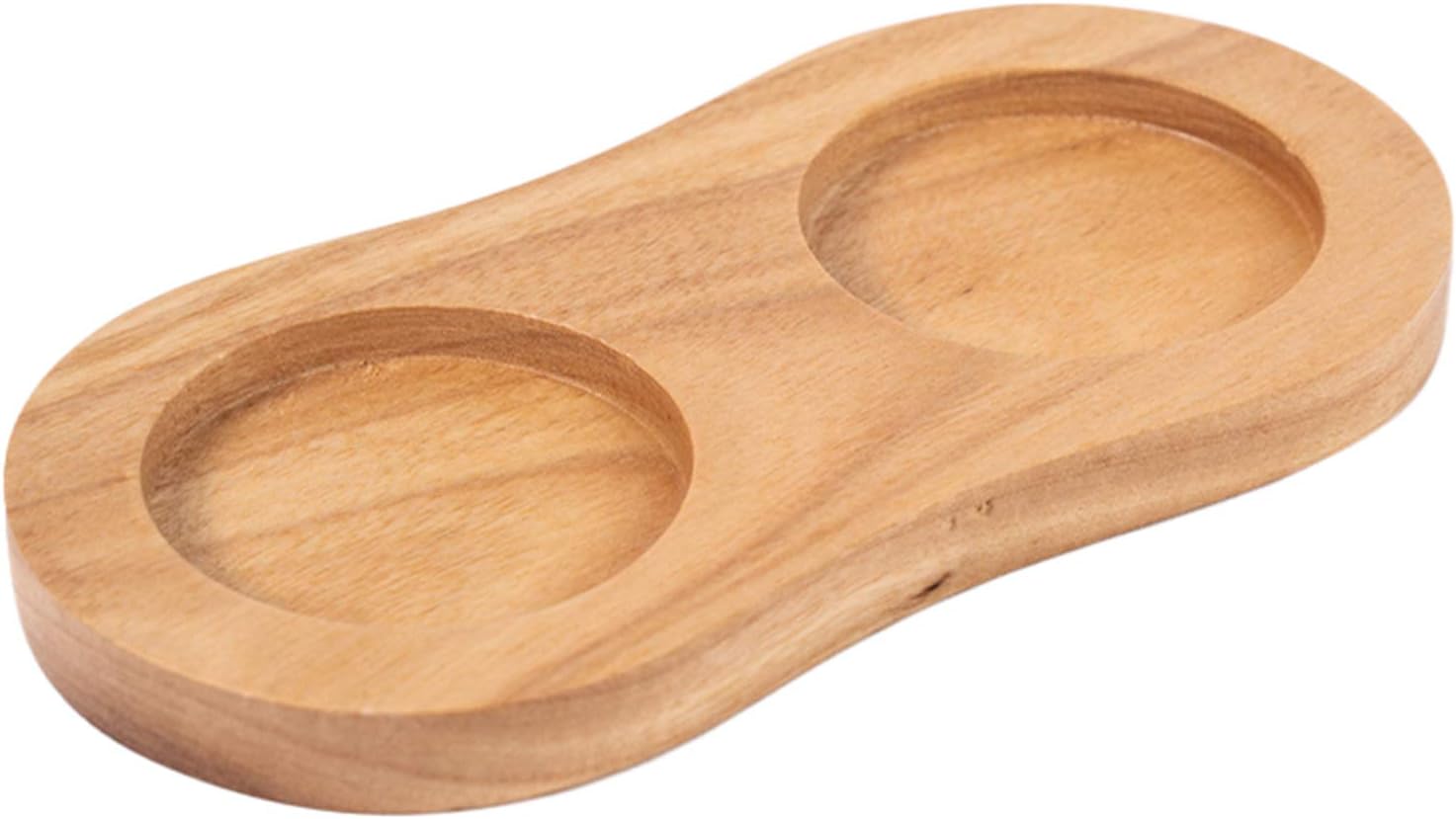 Salt and Pepper Mill Tray, Inner Dia 5 cm, Rubber Wood, Pepper Grinder Rest, Dining Table Protector (Pepper Mill and Salt Mill are not Included)