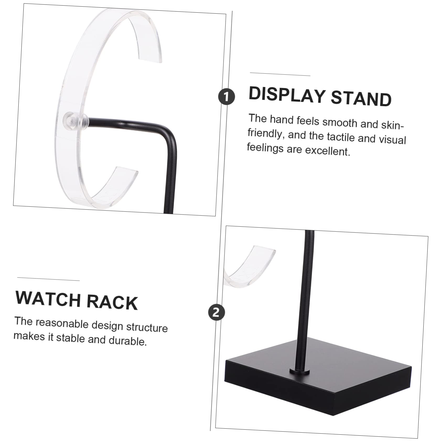 Ipetboom 1pc Watch Stand Watch Display Stand Holder Watch Holder Bracket Stand for Watch Single Watch Display Rack Watch Display Holder Displaying Mechanical Man Watch Displays Metal Black