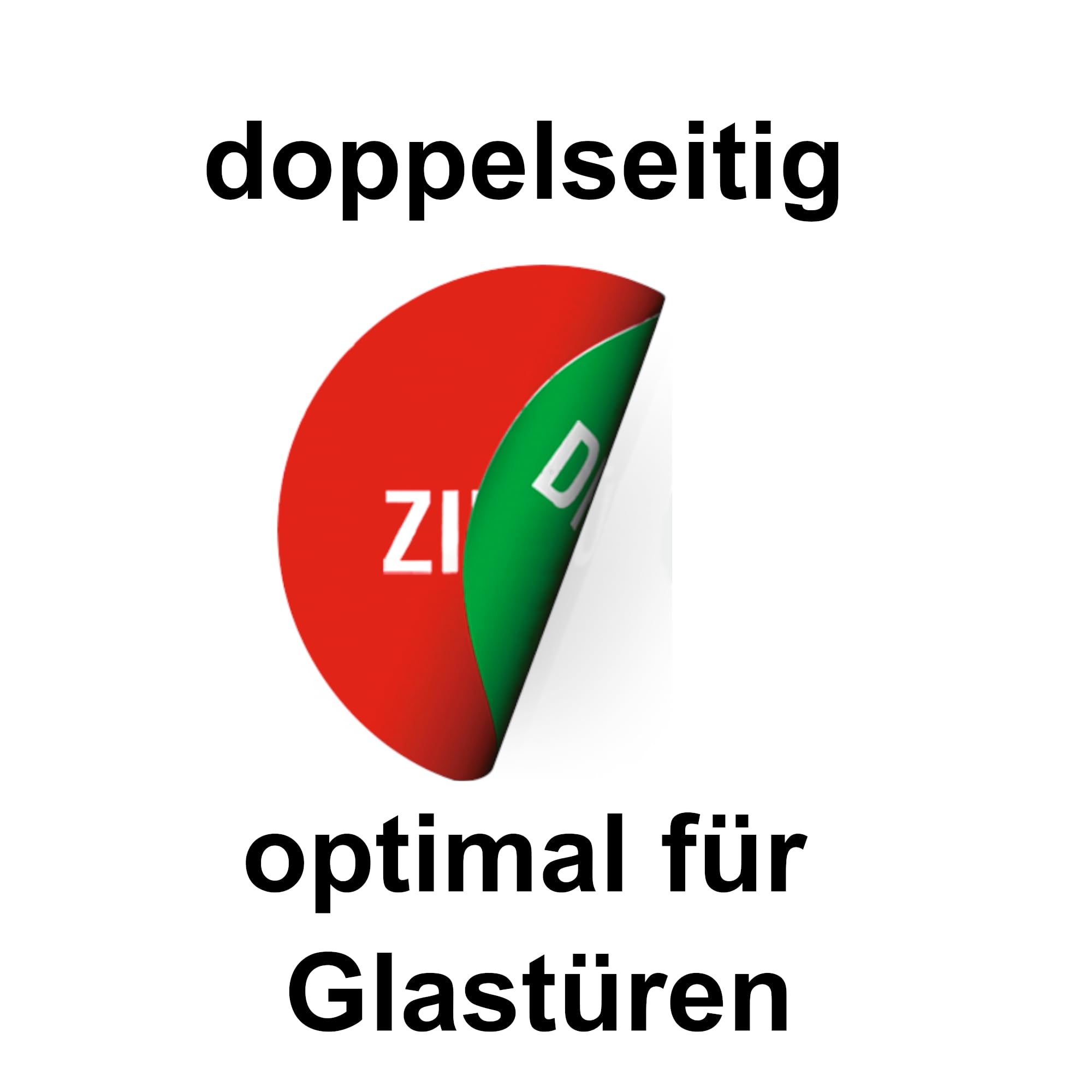 Türschild-Aufkleber Doppelseitig – PULL/ZIEHEN Rot, PUSH/DRÜCKEN Grün – Wetterfest, 5 Cm