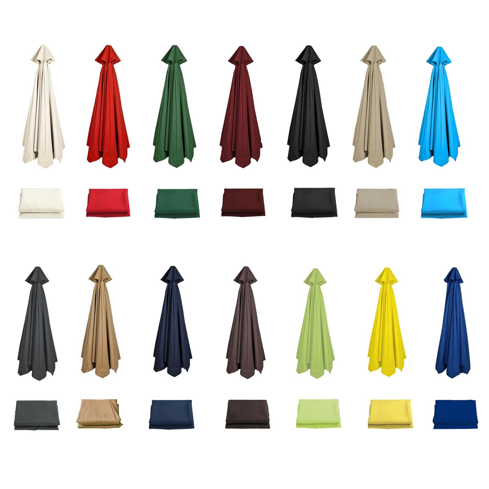 GZDXBF Replacement Parasol Fabric Cover Replacement Cover Market Patio Umbrella Canopy Cover For 200/270/300cm 6/8 Arm Parasol(Color:Brown,Size:8 ribs: 3m/9.8ft)