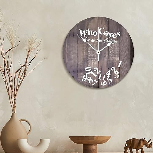 Miniatura 3 de Reloj de pared de madera rústica personalizado de 10 pulgadas, silencioso sin tictac, funciona con pilas, para sala de estar, dormitorio, cocina,