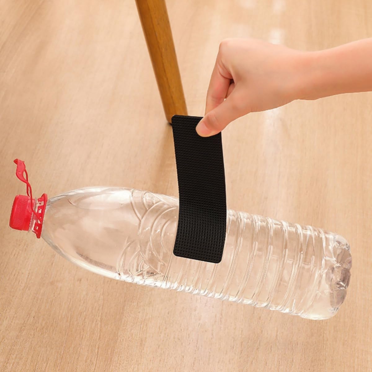 12PCS Chair Leg Pads Non Slip Furniture Protectors - Heavy Duty Noise Reduction Pads for Hardwood Floors, Black, Circle