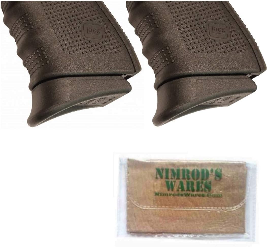 Nimrod's Wares Two Pearce Grip Extensions Compatible with Glock Gen 4 & 5 9mm .40SW PG-19G5 Bundle Microfiber Cloth