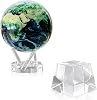 MOVA Globe Earth with Clouds 8.5" Bundle with Crystal Base | Self-Rotating Globe Powered by Light | Silent Motion Desk Decor Gift Set for Home or Office